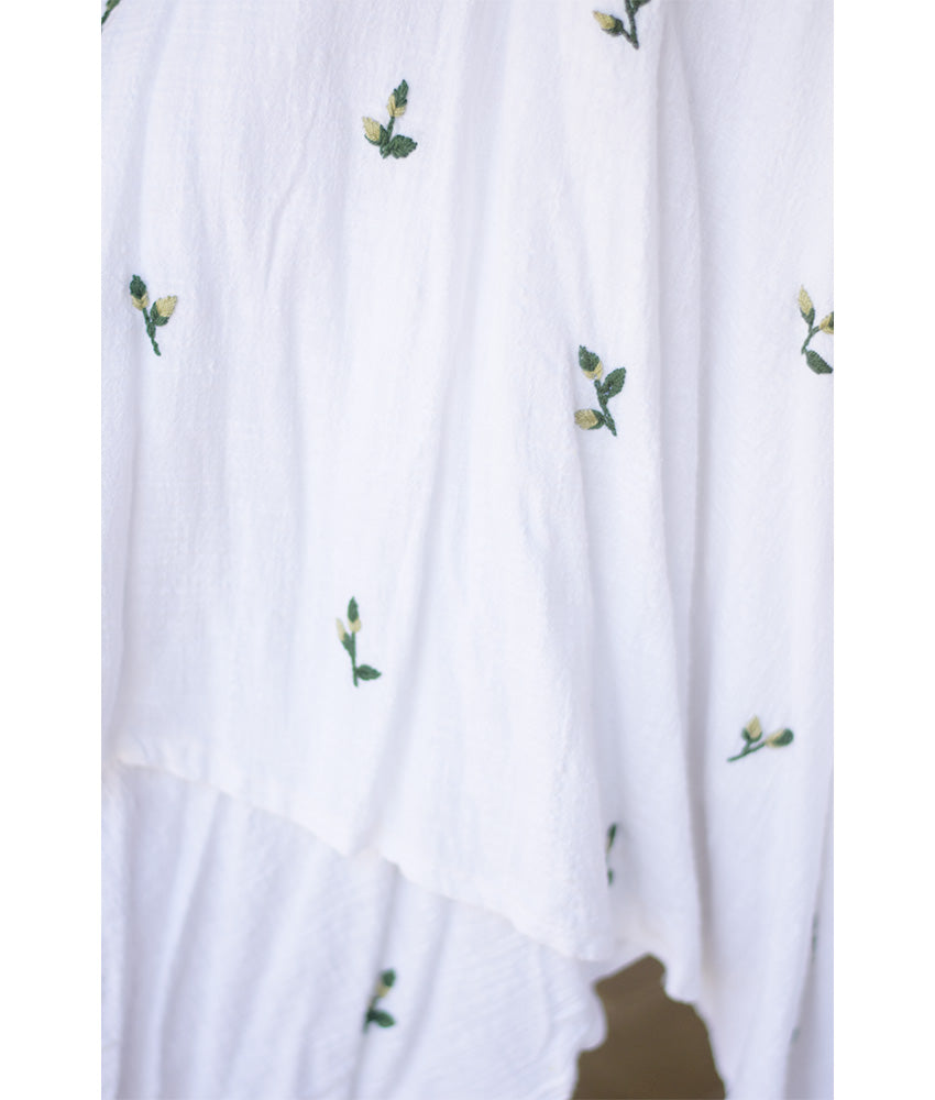 White Embroidered Handkerchief Skirt handmade in Egypt & available in Jozee boutique
