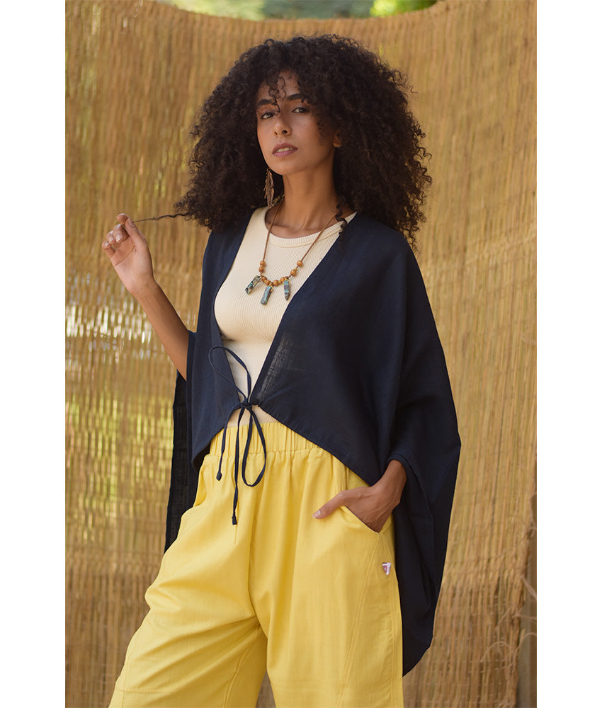Navy Blue Linen Bolero