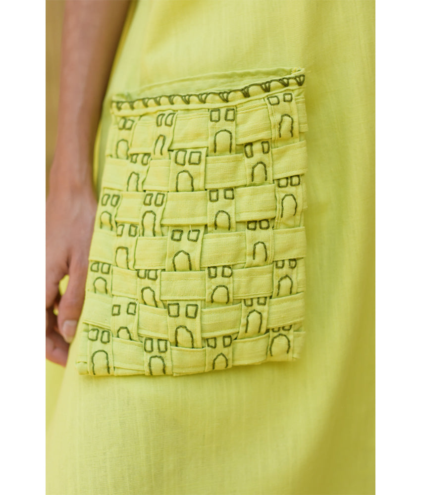 Lime Green Embroidered Maxi Dress - Fatoum