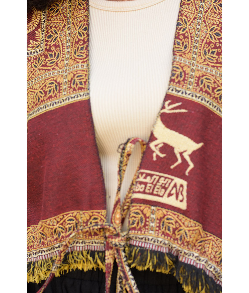 Red & Yellow Wool Double-Face Heritage Bolero