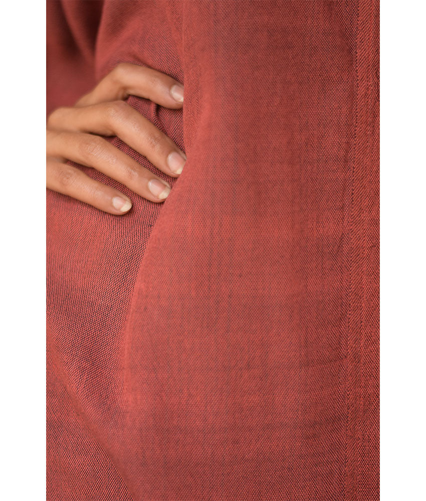 Brick Red Viscose Oversized Top with Flowing Silhouette handmade in Egypt & available at Jozee Boutique.