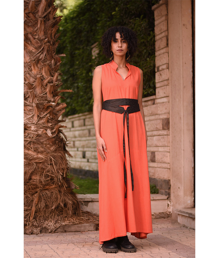 Black Silk & Cotton Loom Woven Double Wrap Belt handmade in Egypt and available at Jozee Boutique