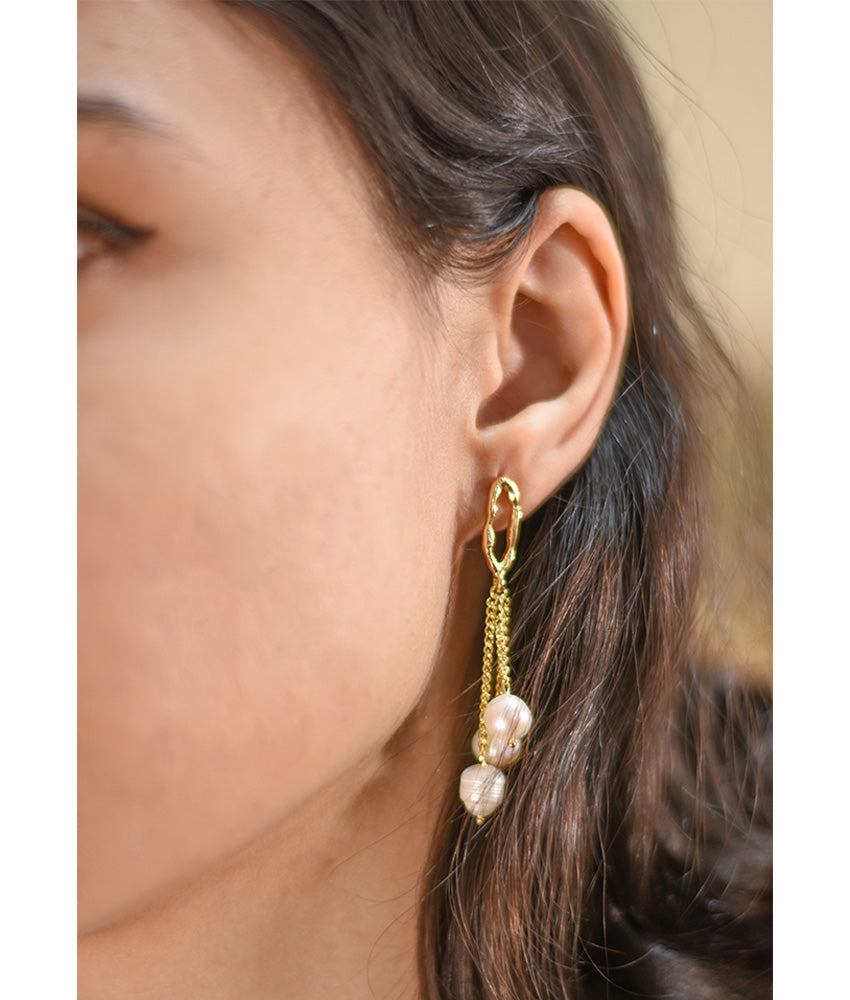 Gold Plated Earrings handmade in Egypt & available at Jozee boutique