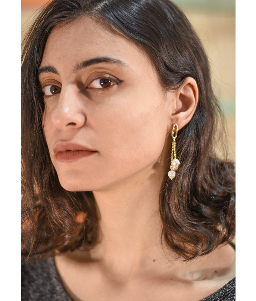 Gold Plated Earrings handmade in Egypt & available at Jozee boutique