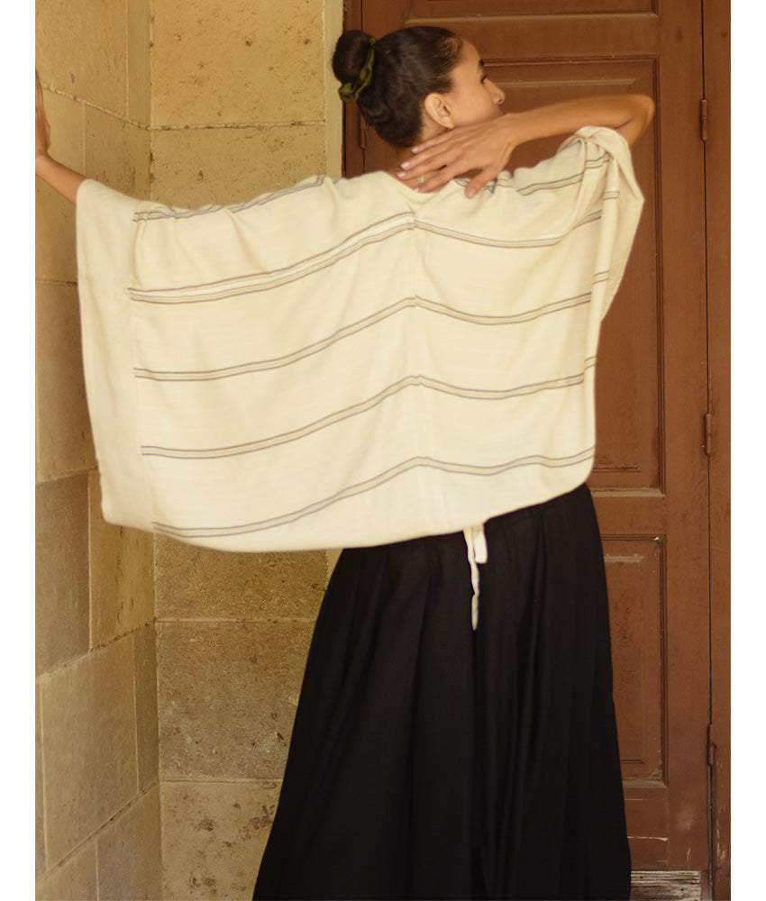 Off White Viscose Bolero handmade in Egypt & available at Jozee Boutique.
