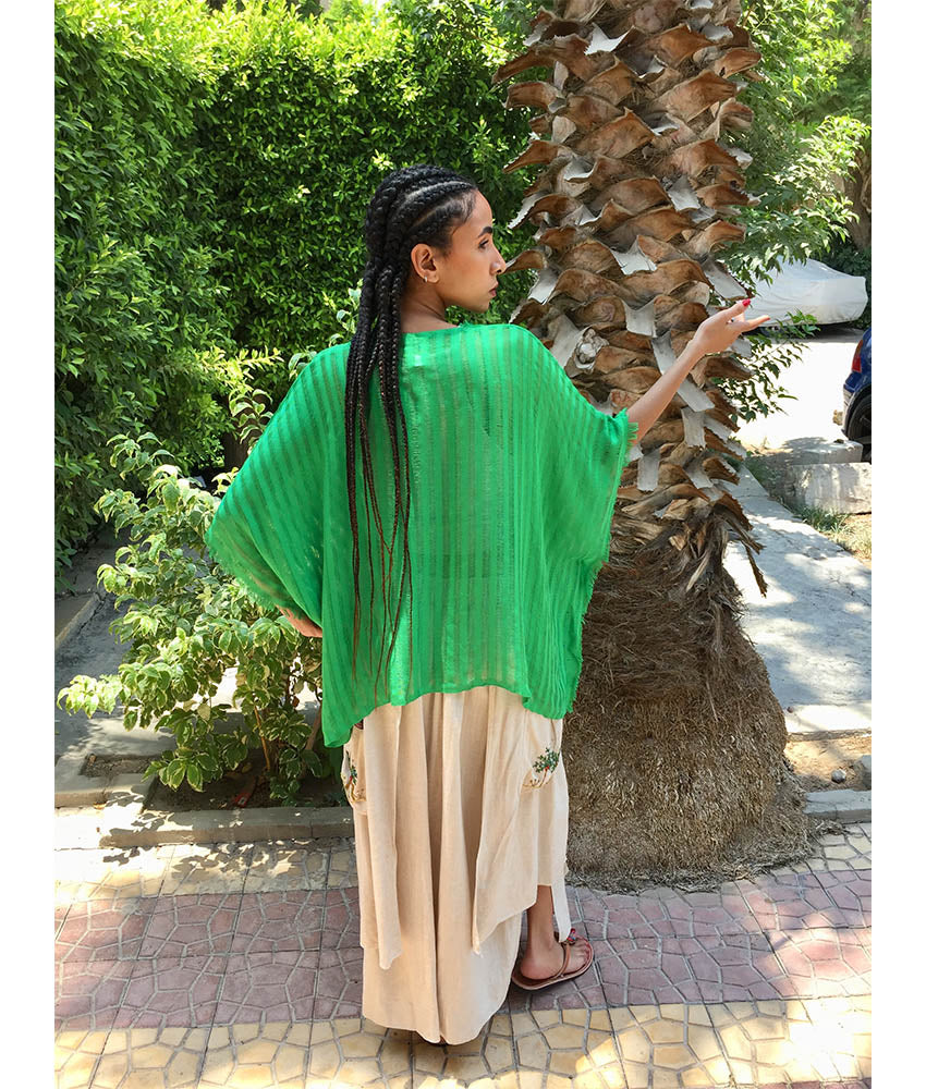 Apple Green Handwoven Viscose Light Cardigan Handmade in Egypt & available in Jozee boutique