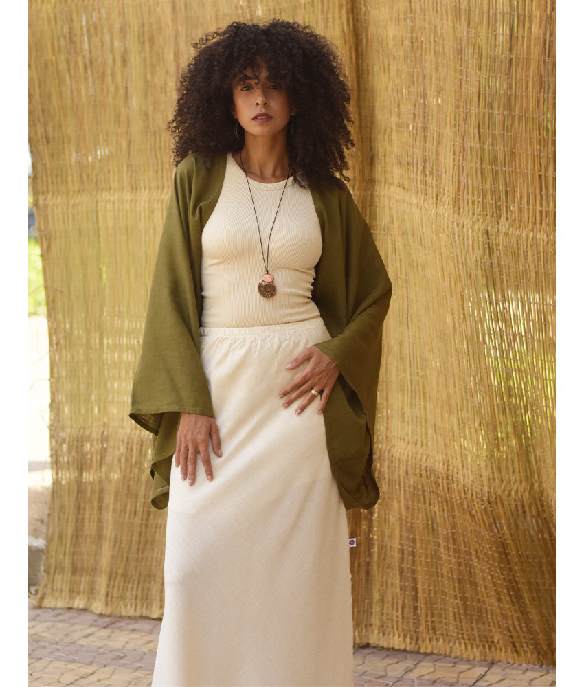 Olive Green Linen Bolero