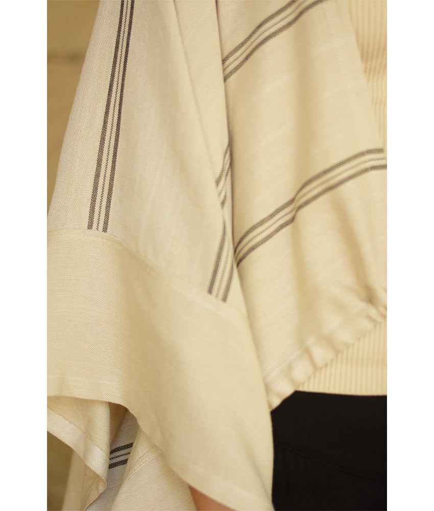 Off White Viscose Bolero handmade in Egypt & available at Jozee Boutique.