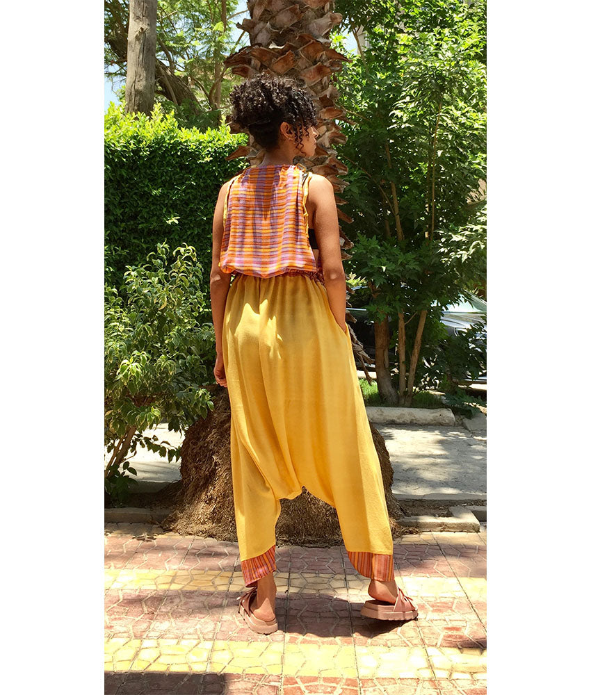 Multicolored Adjustable Viscose Jumpsuit handmade in Egypt & available in Jozee boutique