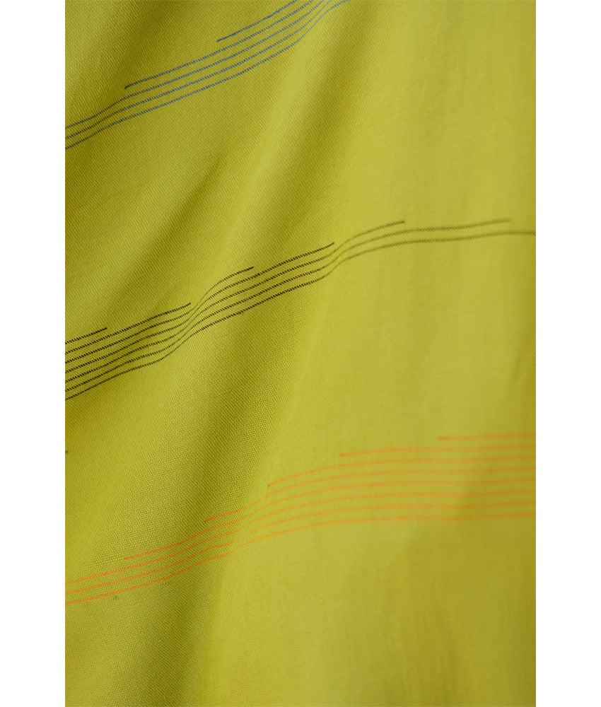 Lime Green Viscose Oversized Top with Flowing Silhouette handmade in Egypt & available at Jozee Boutique.