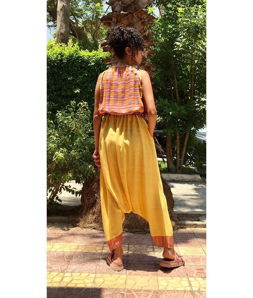 Multicolored Adjustable Viscose Jumpsuit handmade in Egypt & available in Jozee boutique