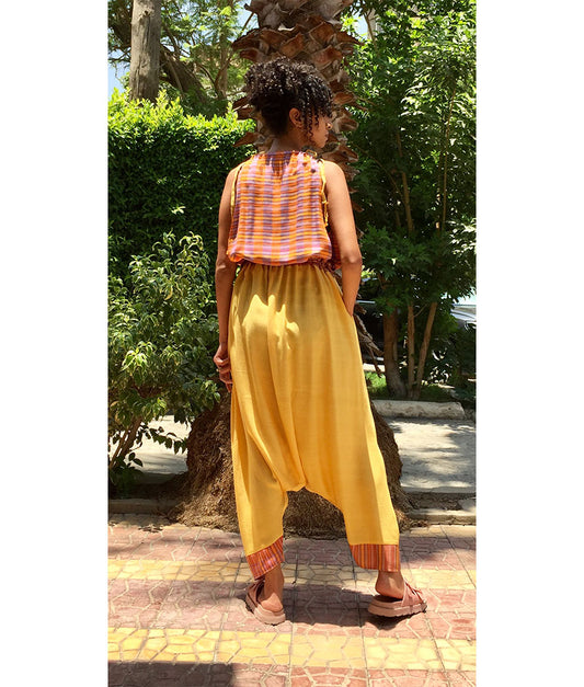 Multicolored Adjustable Viscose Jumpsuit handmade in Egypt & available in Jozee boutique
