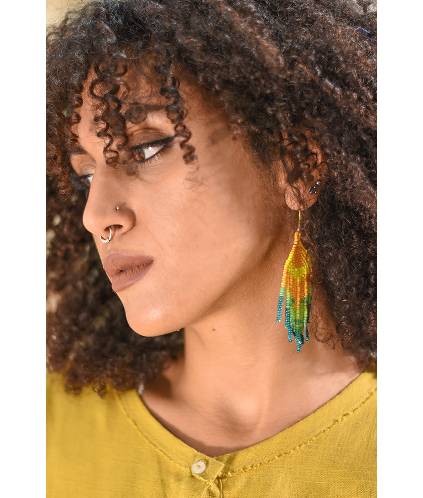 Multicolored Beaded Earrings handmade in Egypt & available in Jozee Boutique