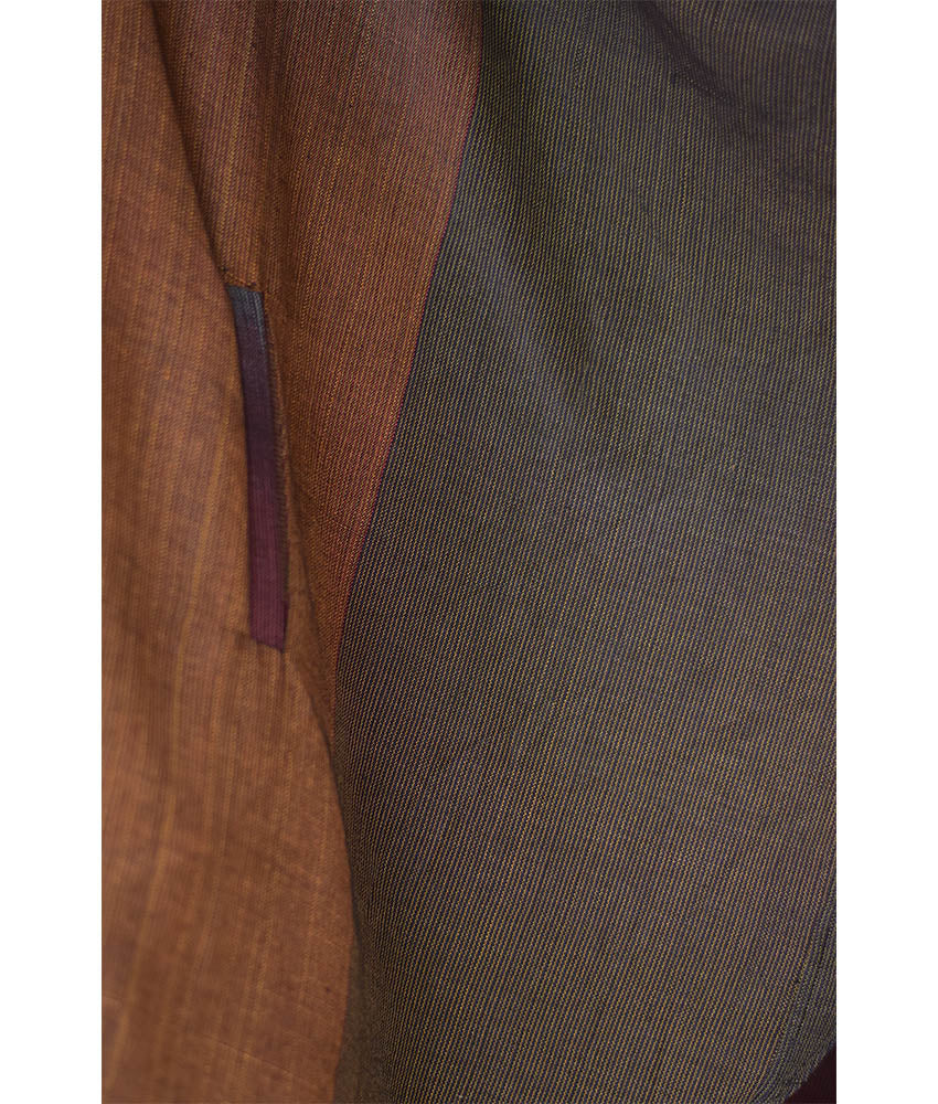 Multicolored Silk & Cotton Hooded Cape