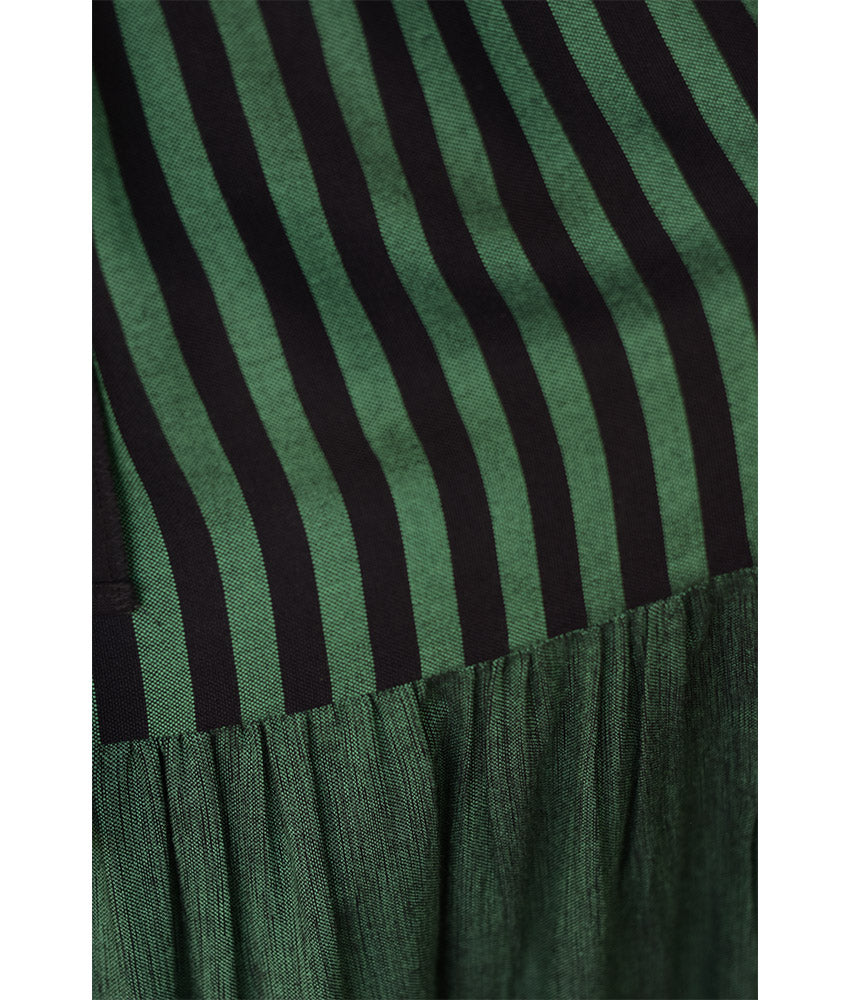 Green & Black Handwoven Ruffle Skirt handmade in Egypt & available at Jozee Boutique.