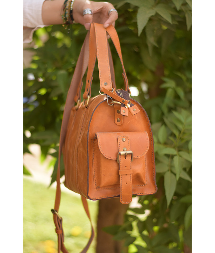 Camel Genuine Leather Hand Bag - El Darwesh