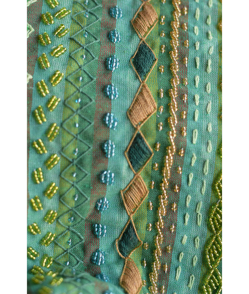 Green Embroidered Saint Catherine Cross Bag handmade in Egypt & available in Jozee boutique