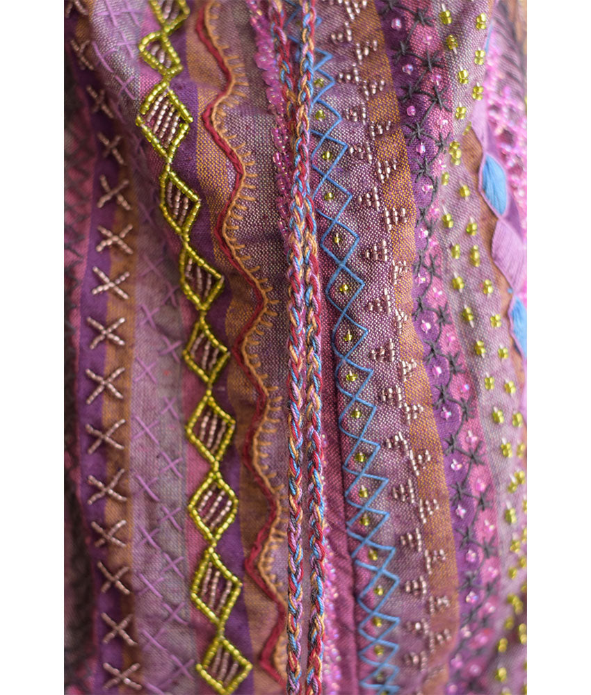 Purple Embroidered Saint Catherine Cross Bag handmade in Egypt & available in Jozee boutique