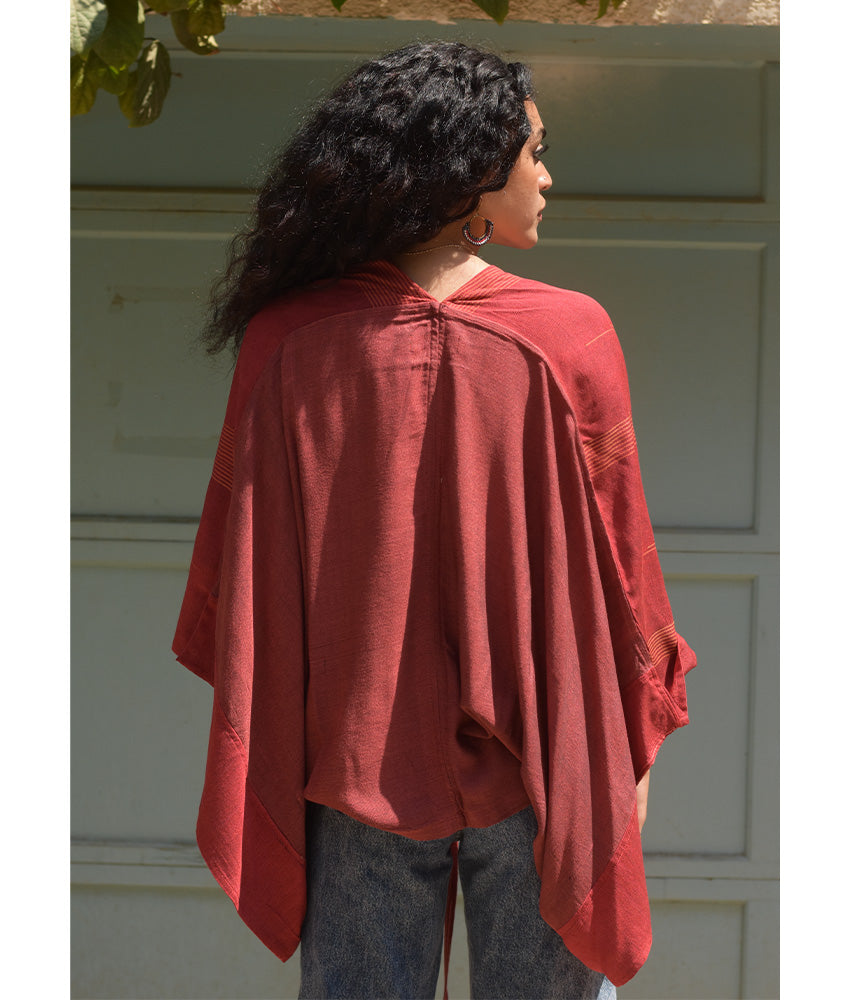Brick Red Viscose Bolero handmade in Egypt & available at Jozee Boutique.