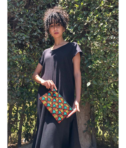 Multicolored Beaded Clutch handmade in Egypt & available at Jozee Boutique.