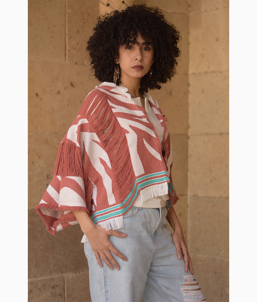 Reddish Brown Cardigan Handmade in Egypt & available at Jozee Boutique