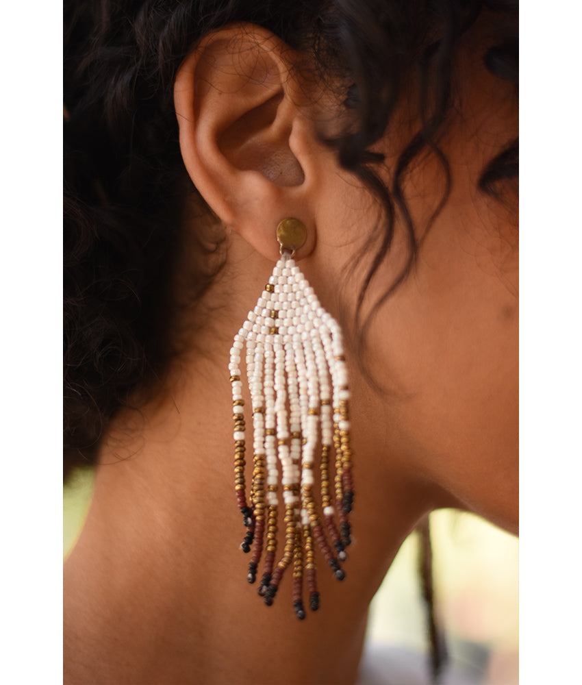 Multicolored Beaded Earrings handmade in Egypt & available in Jozee Boutique
