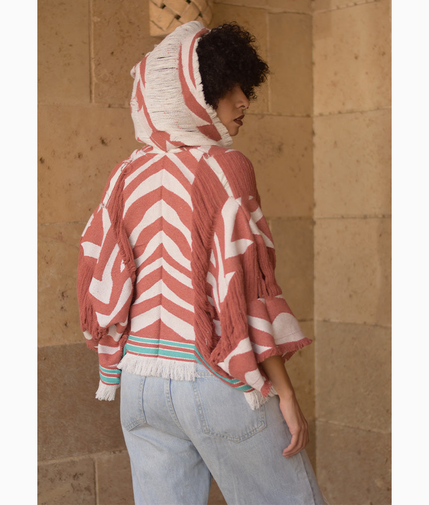Reddish Brown Cardigan Handmade in Egypt & available at Jozee Boutique
