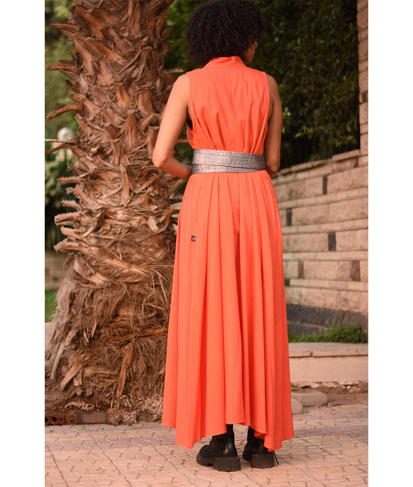 Silver Silk & Cotton Loom Woven Double Wrap Belt handmade in Egypt and available at Jozee Boutique