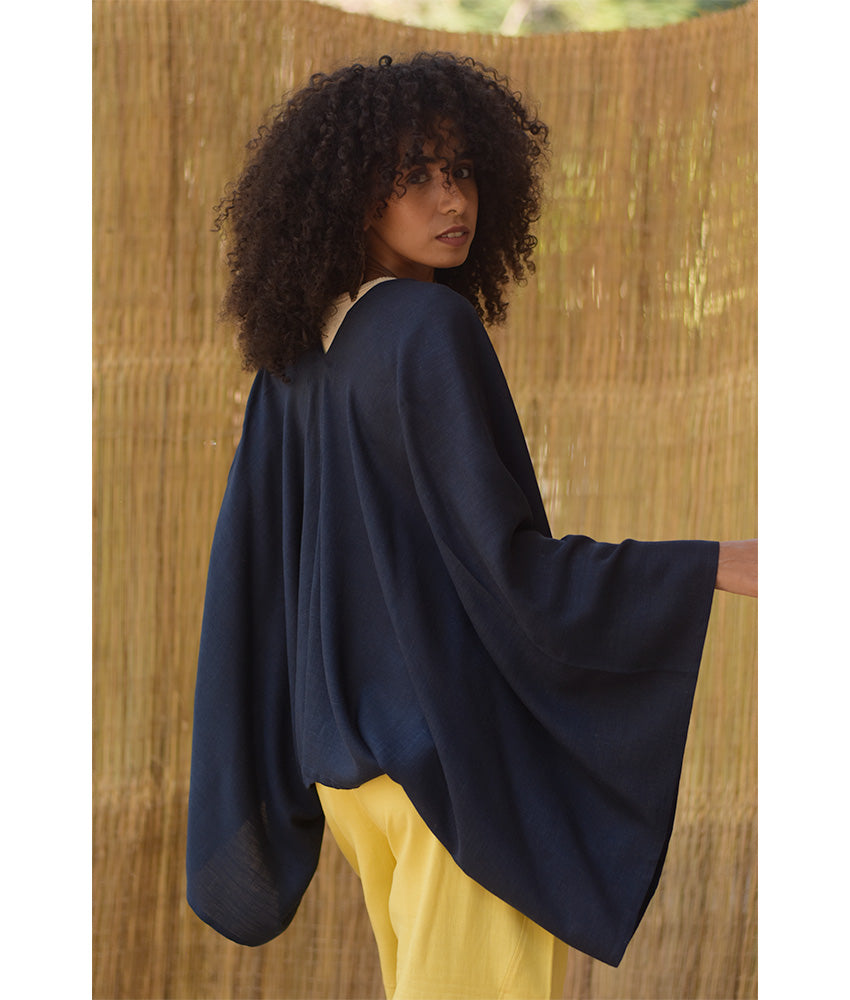 Navy Blue Linen Bolero