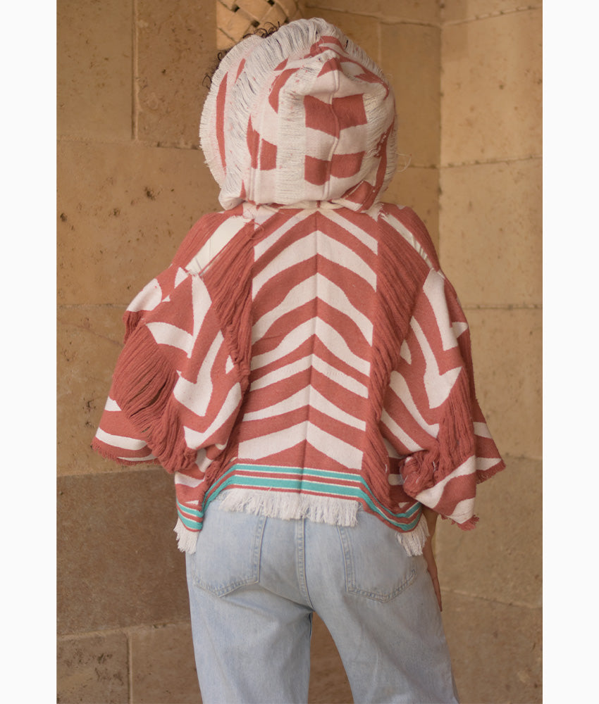 Reddish Brown Cardigan Handmade in Egypt & available at Jozee Boutique