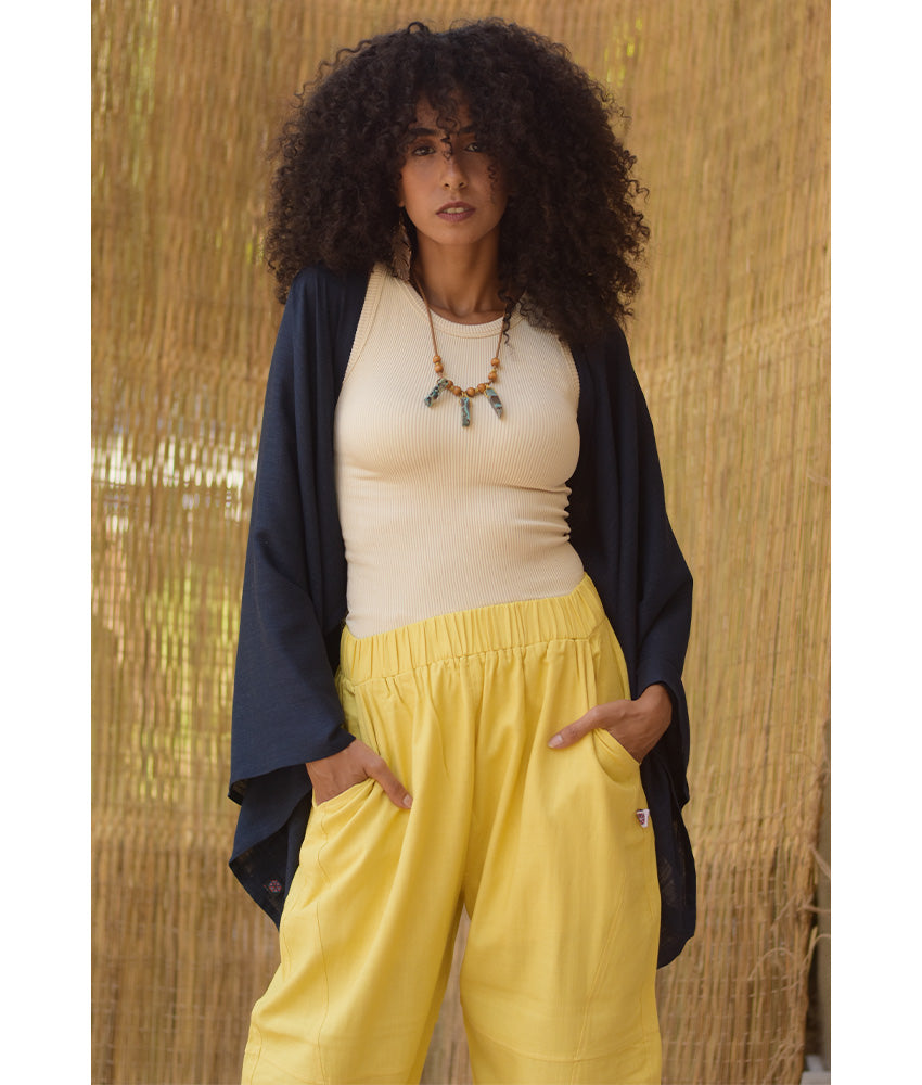 Navy Blue Linen Bolero