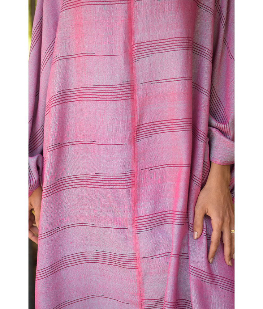 Lilac Pink Viscose Midi Dress with Inspired Pattern handmade in Egypt & available at Jozee Boutique.