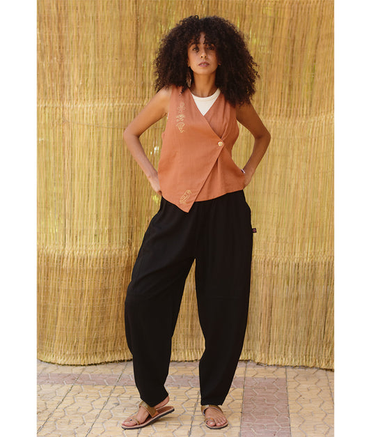 Black Wide Leg Linen Pants