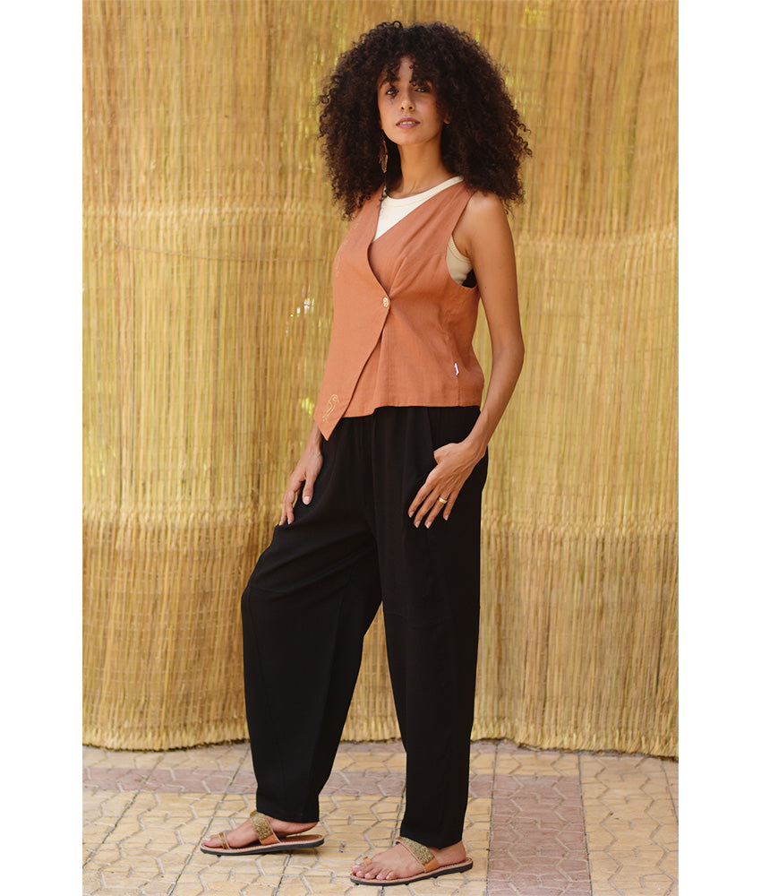 Black Wide Leg Linen Pants