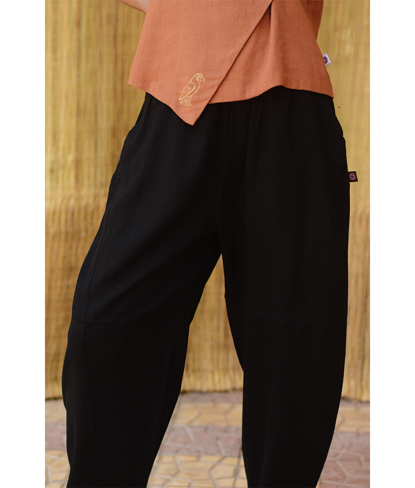 Black Wide Leg Linen Pants