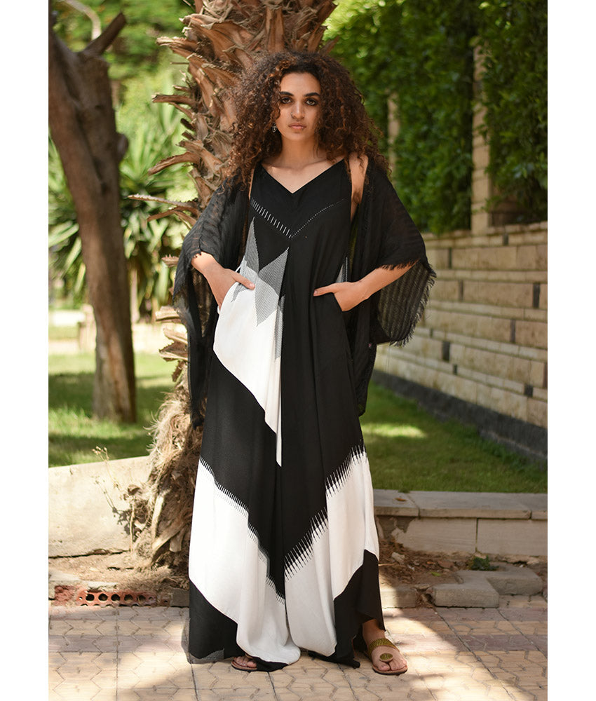 Black Handwoven Viscose Light Cardigan Handmade in Egypt & available in Jozee boutique