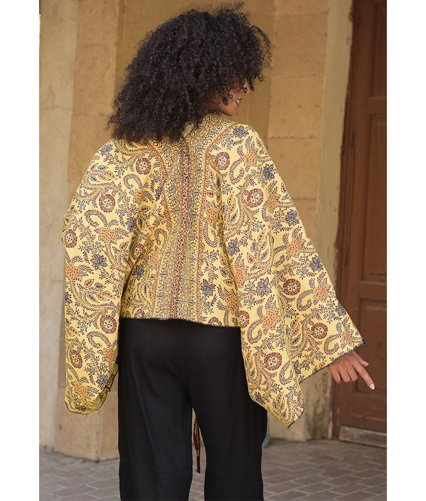 Red & Yellow Wool Double-Face Heritage Bolero