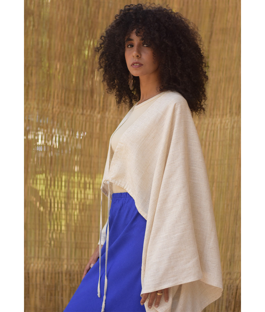 Off White Linen Bolero