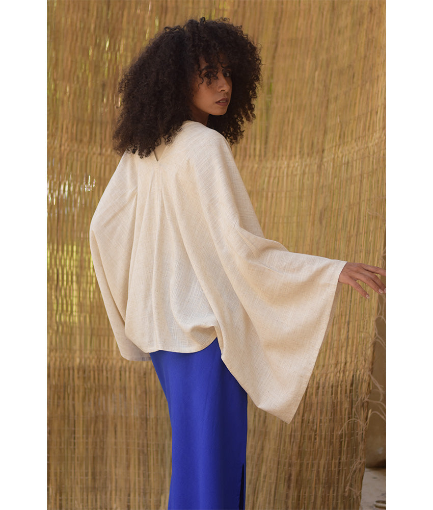 Off White Linen Bolero