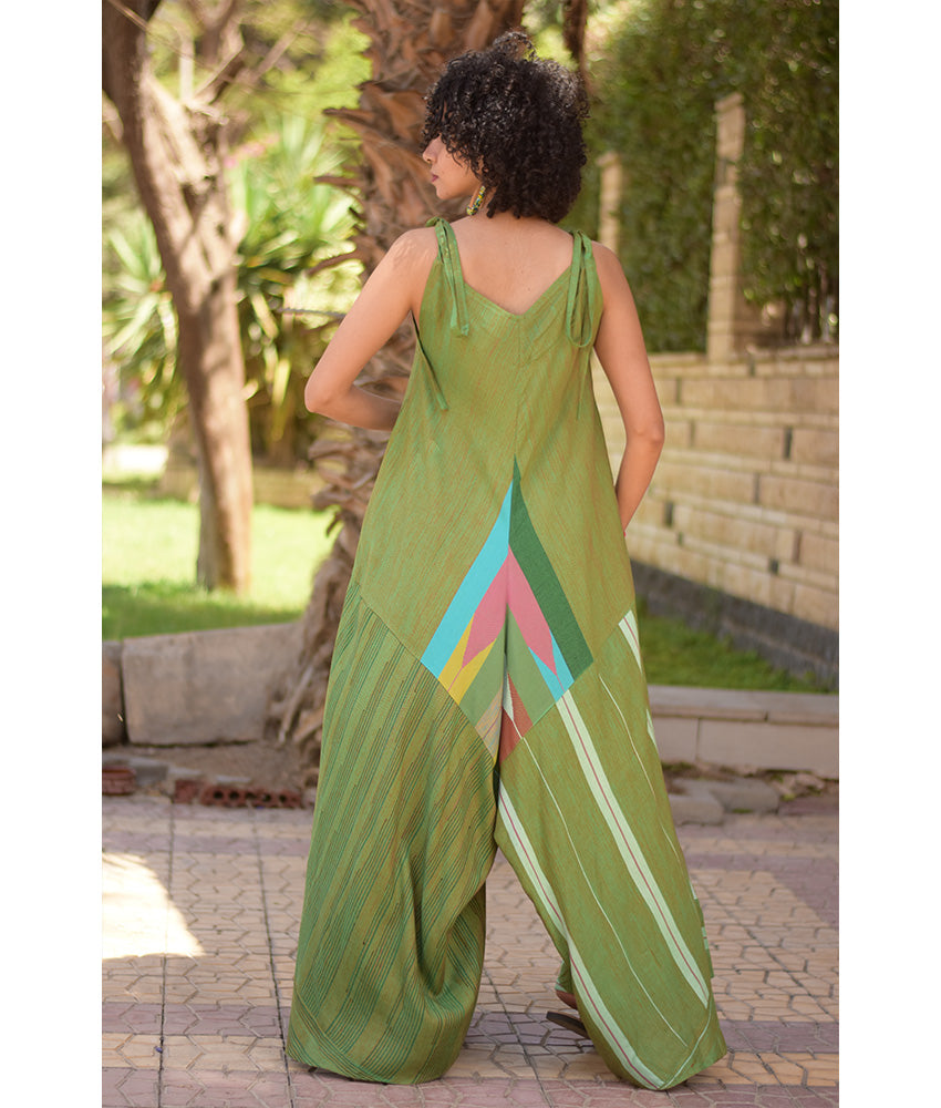 Multicolored Flowy Jumpsuit/Dress handmade in Egypt & available at Jozee boutique