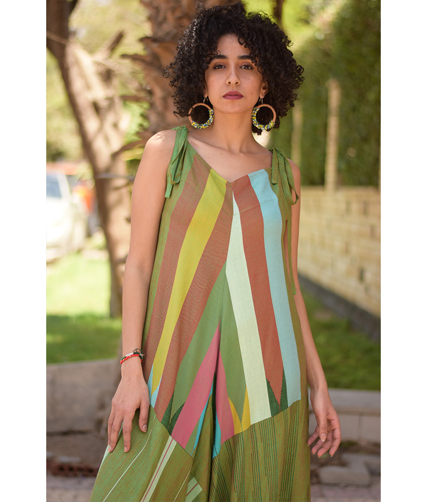 Multicolored Flowy Jumpsuit/Dress handmade in Egypt & available at Jozee boutique