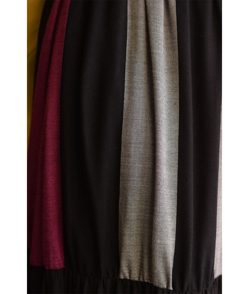 Multicolored Handwoven Ruffle Skirt handmade in Egypt & available at Jozee Boutique.