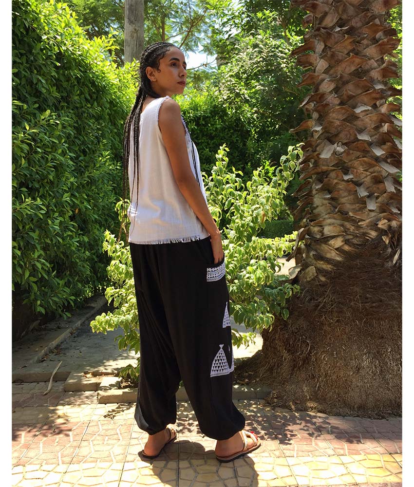 White Linen Top handmade in Egypt & available in Jozee boutique