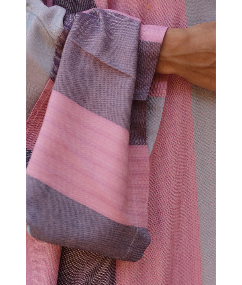 Multicolored Viscose Cardigan with Hoodie