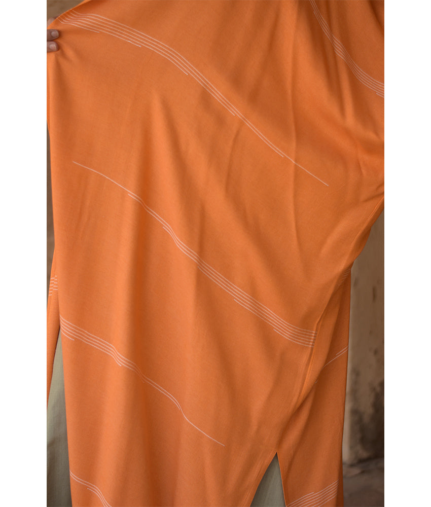 Burnt Orange Viscose Cardigan with Hoodie handmade in Egypt & available at Jozee Boutique.