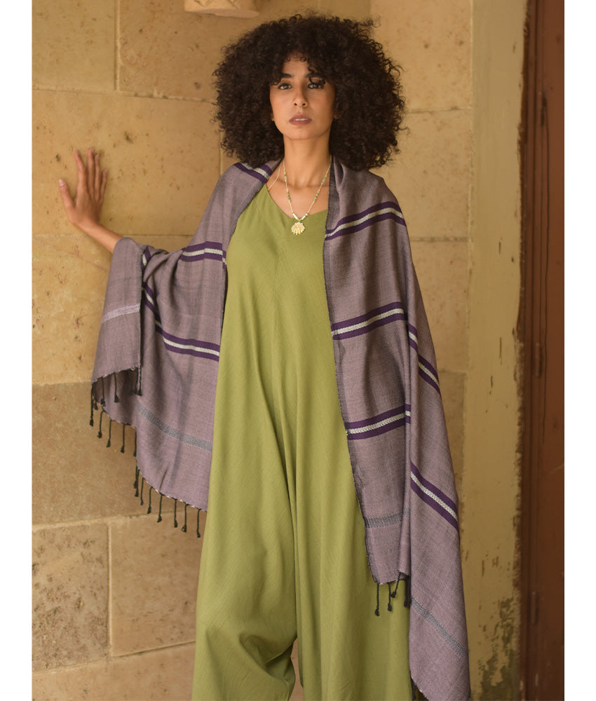 Dusty Mauve Viscose Shawl with Fringes handmade in Egypt & available at Jozee Boutique.handmade in Egypt & available at Jozee Boutique.