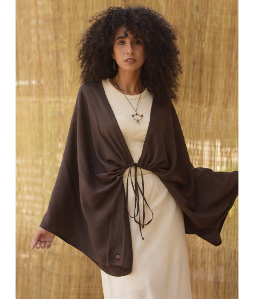 Dark Brown Linen Bolero