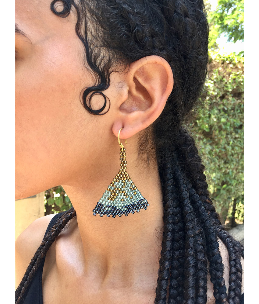 Multicolored Beaded Earrings handmade in Egypt & available in Jozee Boutique