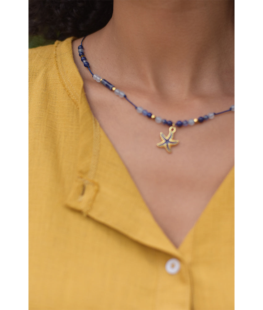 Multicolored Beaded Necklace handmade in Egypt & available at Jozee Boutique.