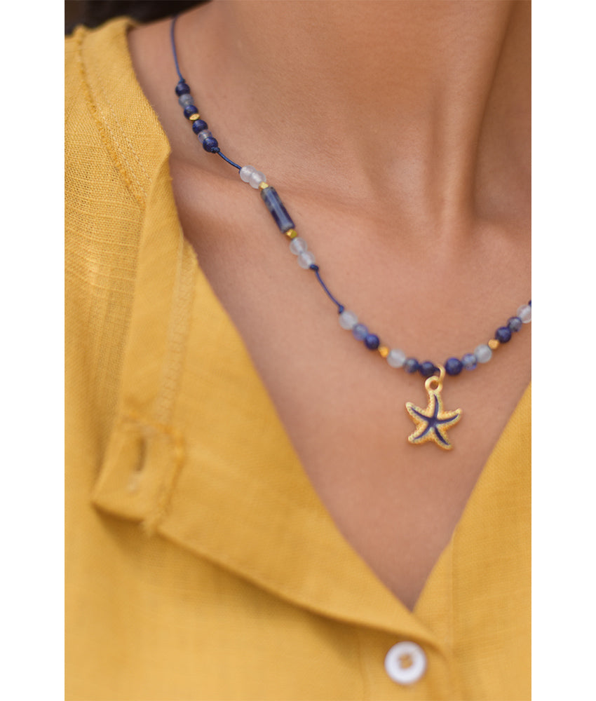 Multicolored Beaded Necklace handmade in Egypt & available at Jozee Boutique.